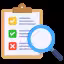 Market research survey data analysis icon