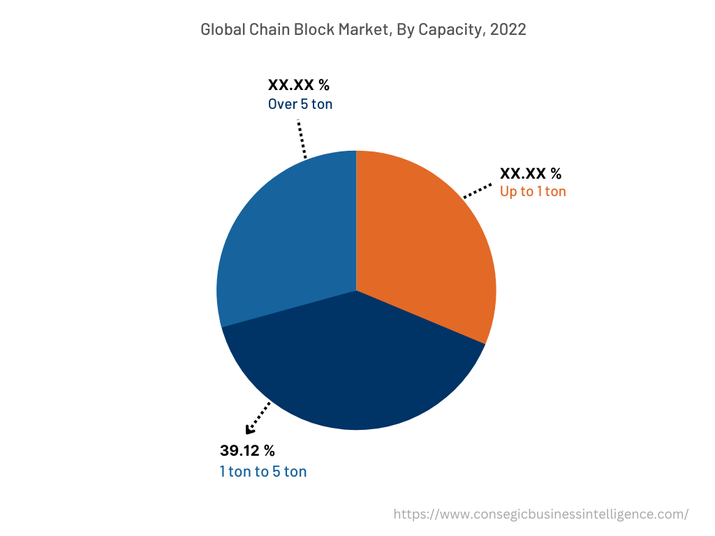 Global Chain Block Market, By Capacity, 2022