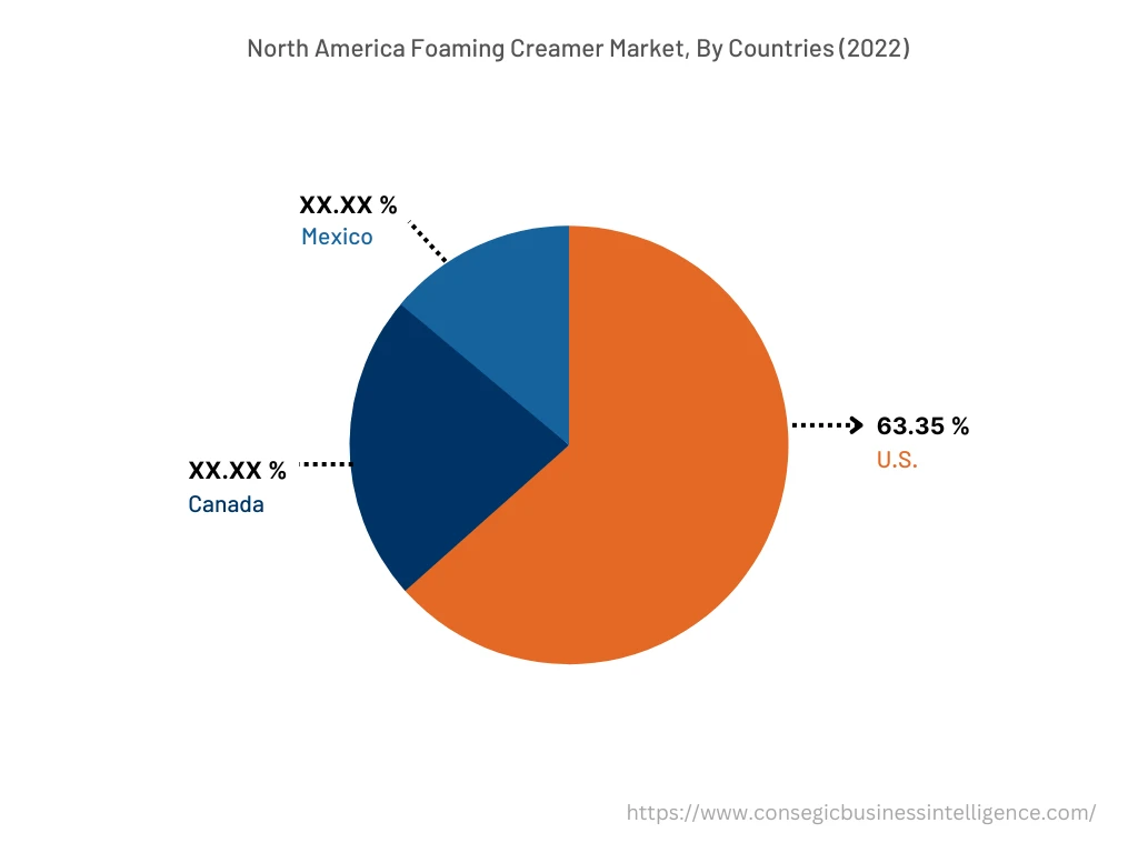 North America Foaming Creamer Market, By Countries (2022)