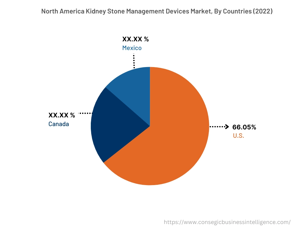 North America Kidney Stone Management Devices Market, By Countries (2022)