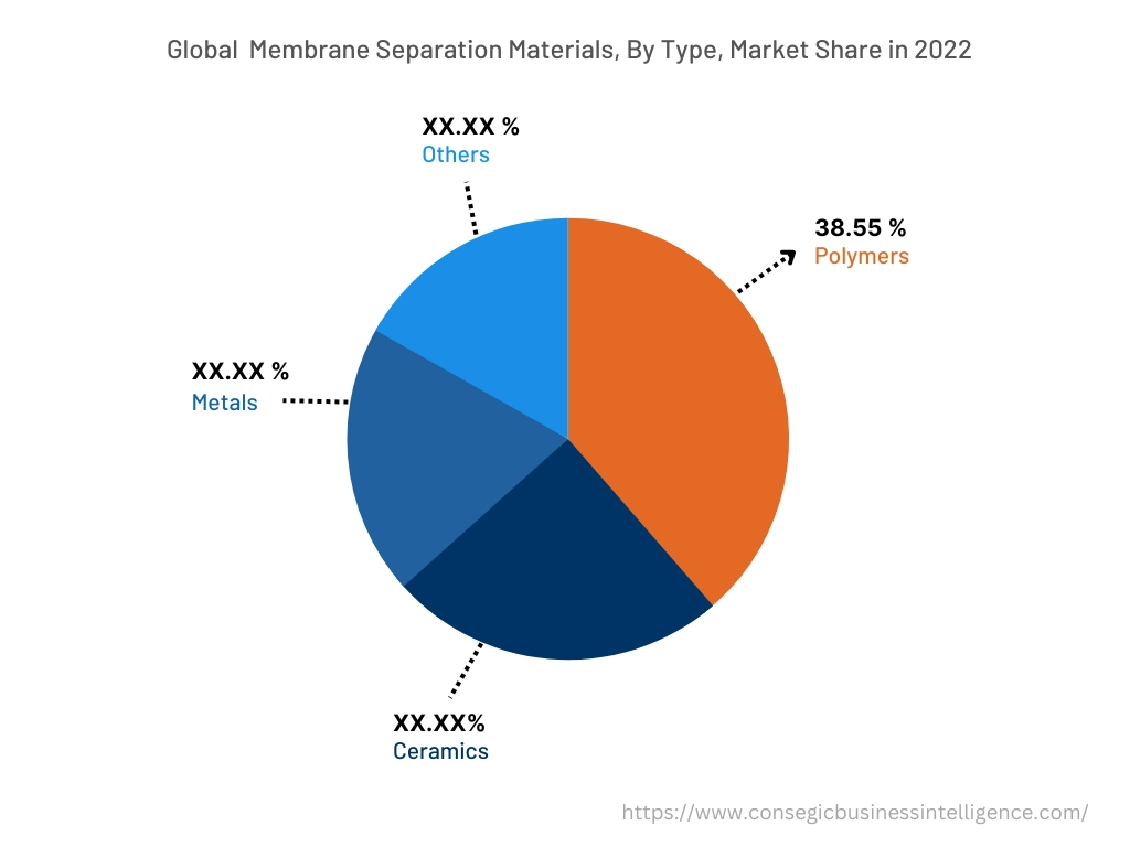 Global Membrane Separation Materials Market, By Type, 2022