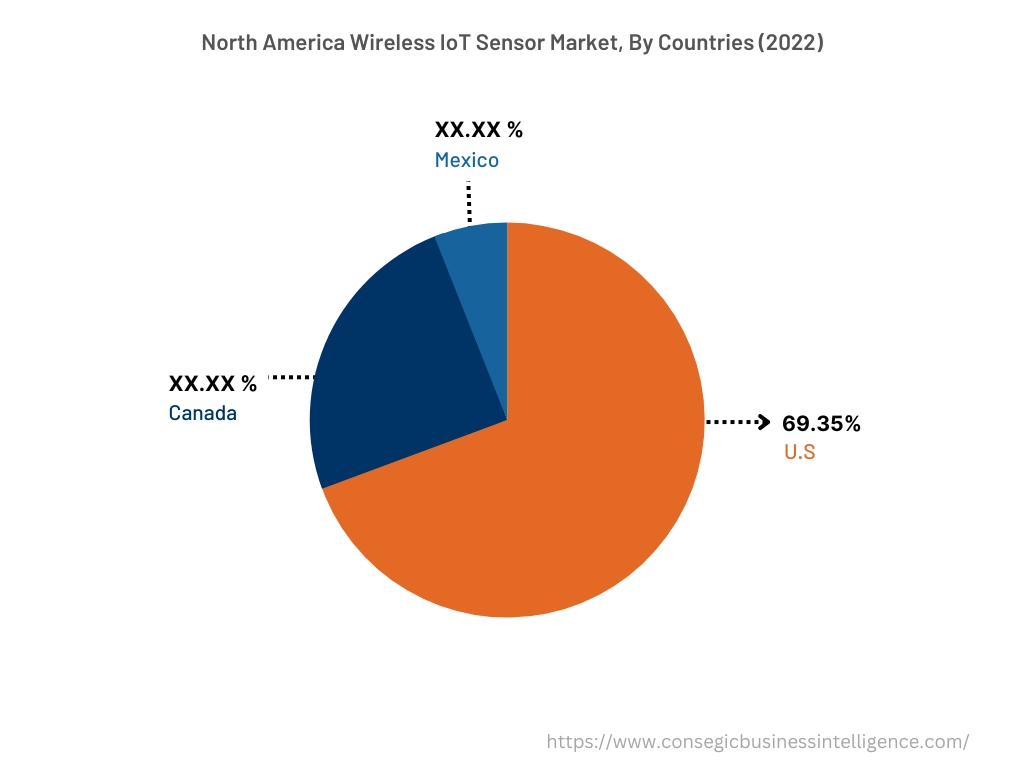 Wireless IoT Sensors Market By Country